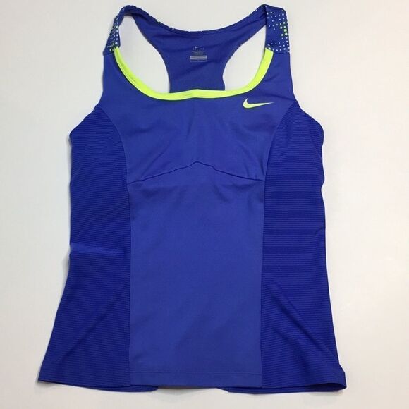 Nike Dri Fit Sz M Blue Athletic Tank Top - Picture 1 of 8